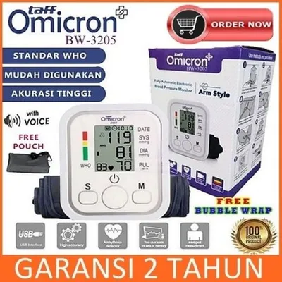 TaffOmicron Pengukur Tekanan Darah Tensi Electronic Voice Bahasa Inggris  sphygmomanometer BW 3205